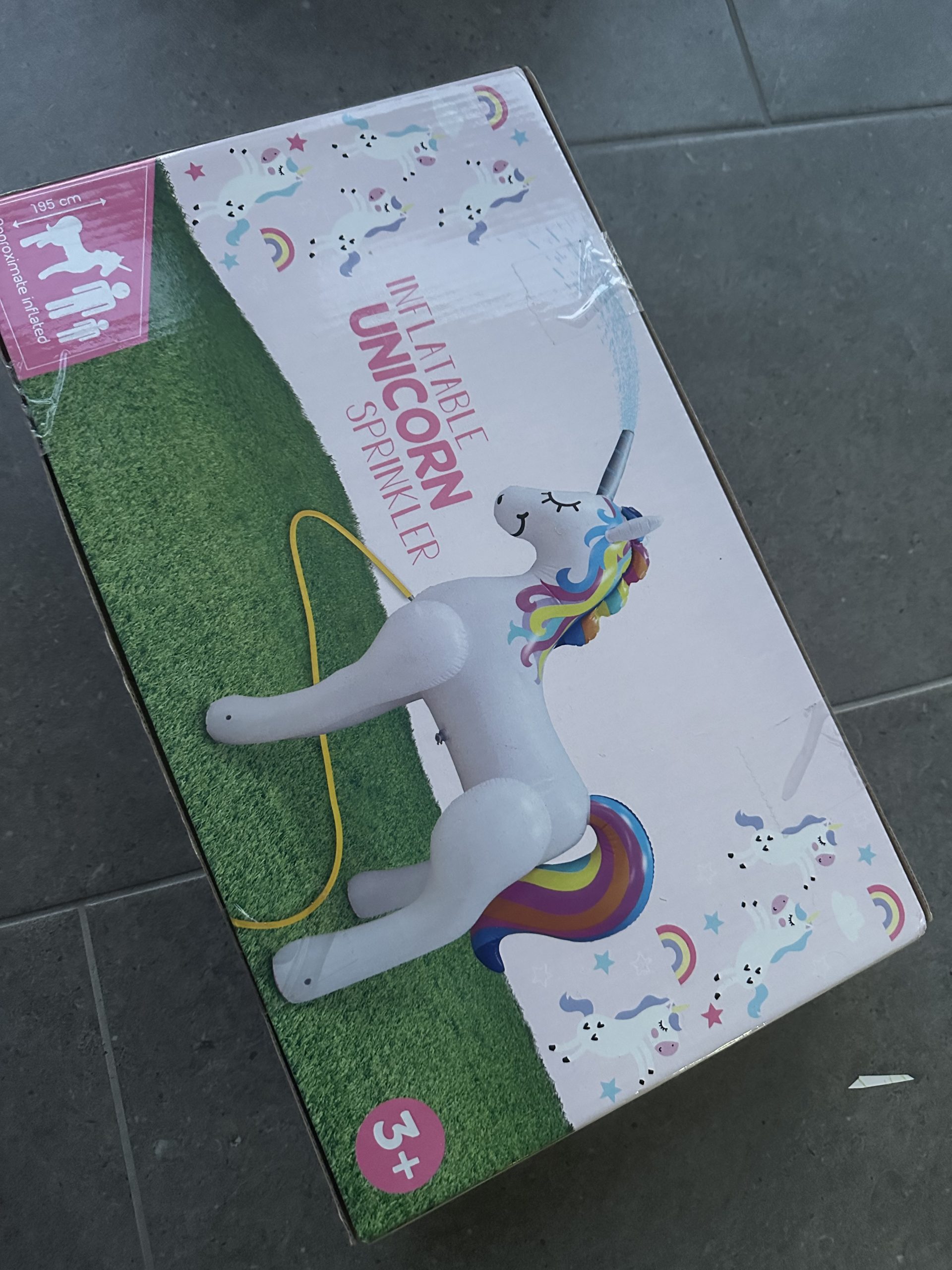 Inflatable unicorn sprinkler new